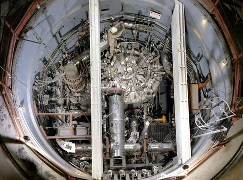 20世纪60年代美国橡树岭国家实验室熔盐堆实验装置的俯视图